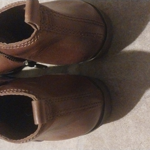 Lucky Brand Basel Leather Double Zip Bootie Women’s Size 7.5W Toffee - Picture 5 of 7